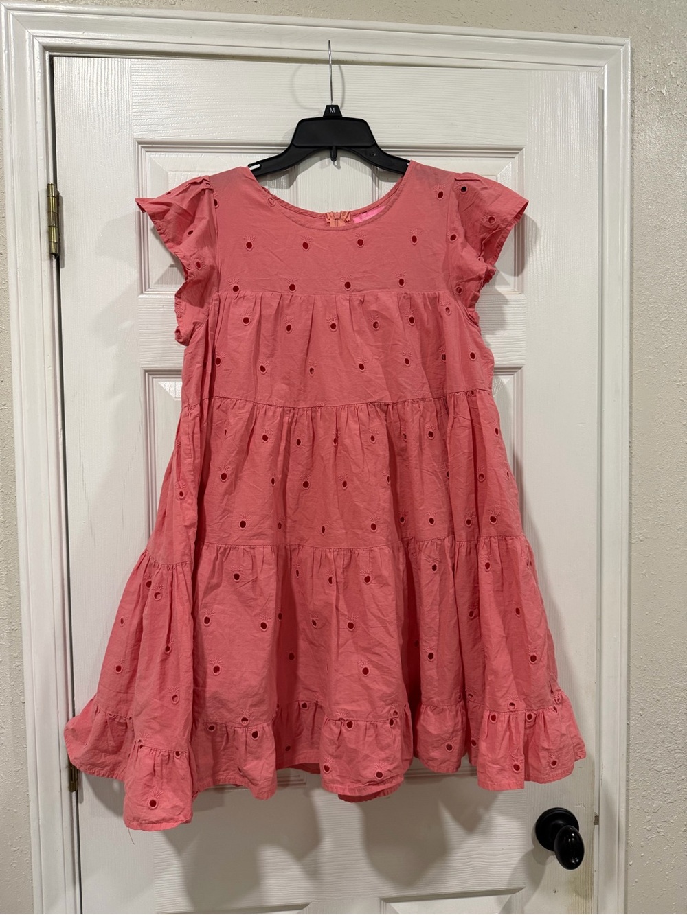 Simply Southern Coral Eyelet Tiered Dress